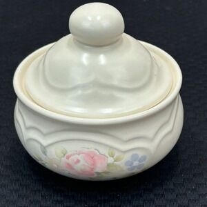 Pfaltzgraff Tea Rose Sugar Bowl with Lid Vintage Floral Stoneware USA Made